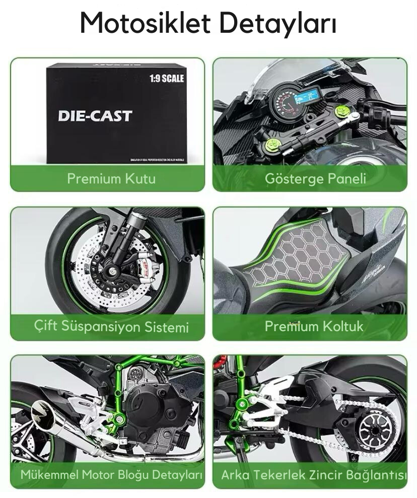 Kawasaki H2R Premium Version 1/9 Ölçek